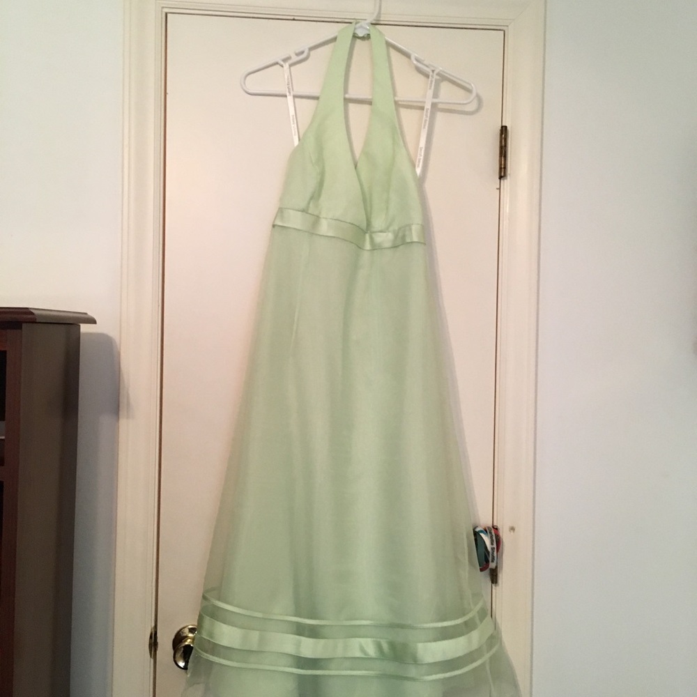 Short halter bridesmaid dress